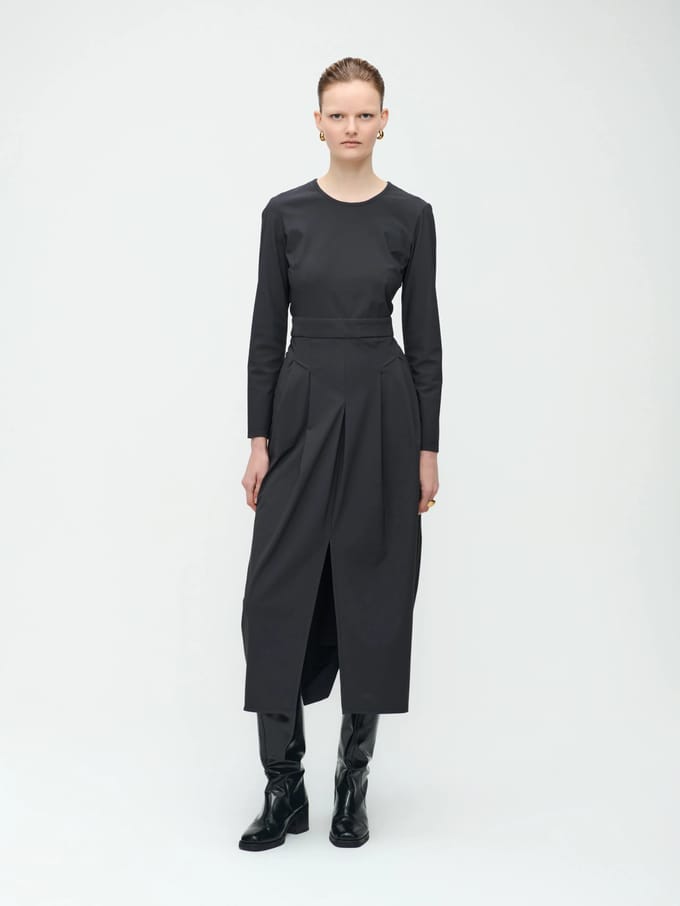 Jackie Dress/LS Technical Jersey | Dark Grey - Dark Grey / L