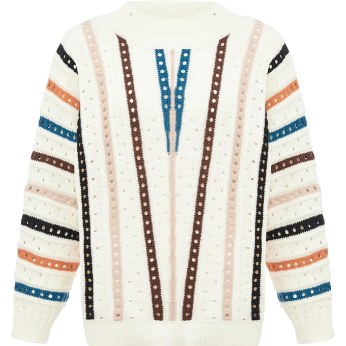 IZIA Jumper Dames Wit Veelkleurig