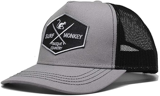 Surf Monkey - Trucker Cap - 5 Panel - One Size - Snapback - Zwartgrijs