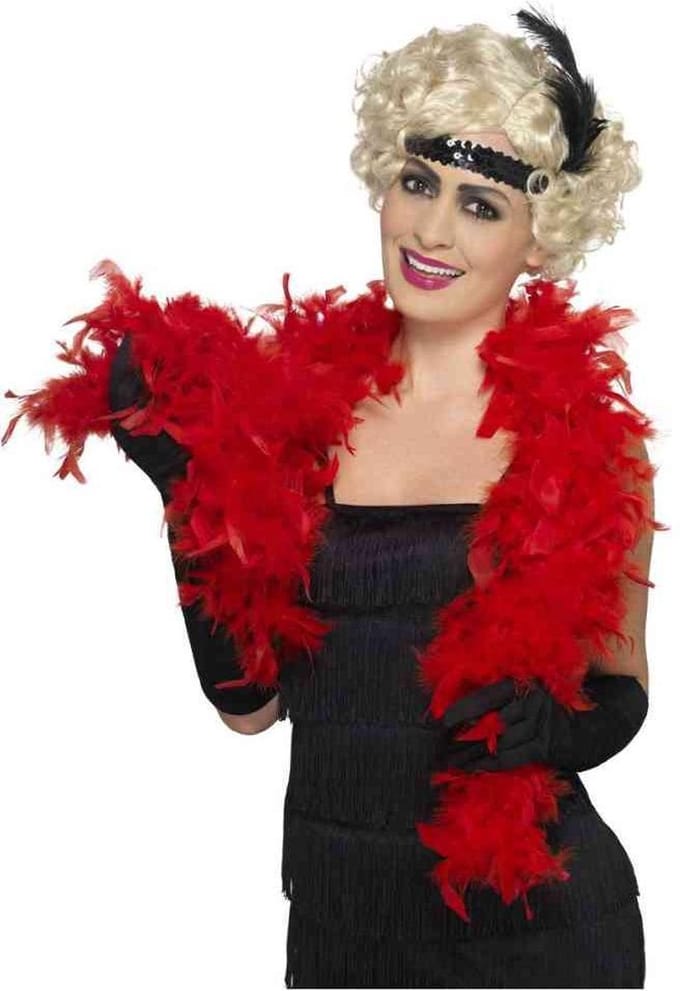 Carnaval Verkleed veren boa - rood - 150 cm - carnaval accessoires - Feestartikelen