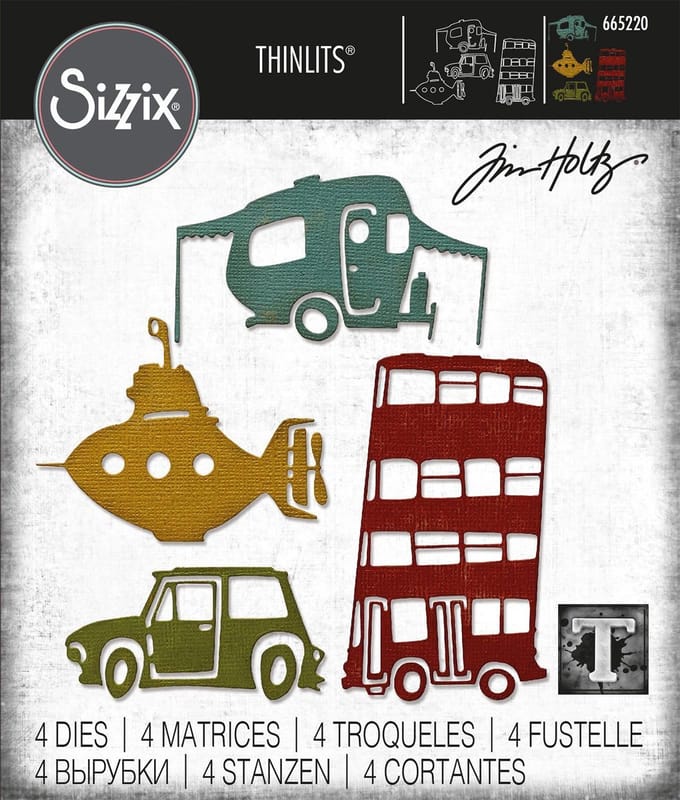 Sizzix Thinlits Snijmal Set - Wacky Transport #1 - 4 stuks