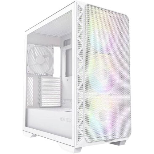 MONTECH AIR 903 MAX Midi-tower PC-behuizing Wit 4 voorgeïnstalleerde LED-ventilators