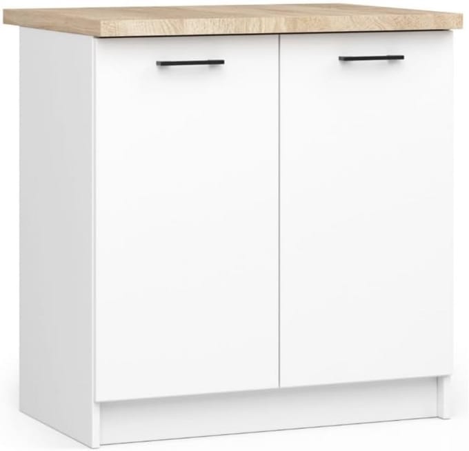 Keukenkast met Deuren en Werkblad - 80 cm Breed, 85 cm Hoog - Functioneel Keukenmeubel