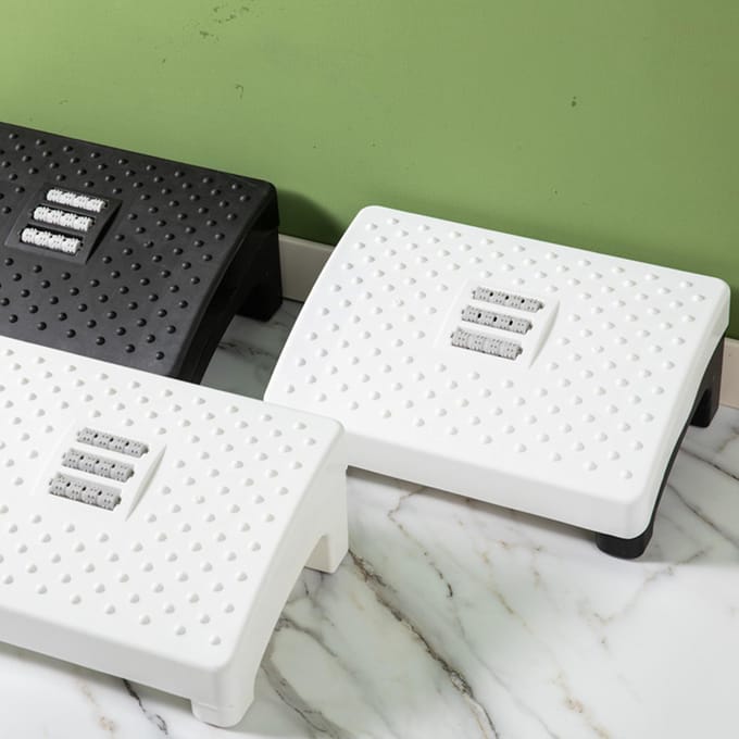 Repose-pieds avec surface de massage Tabouret ergonomique sous le bureau Repose-pieds avec pieds antidérapants noir