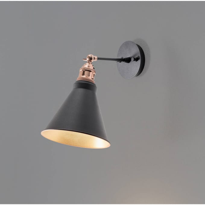 Opviq Wandlamp Berceste, zwart/goud, metaal, hoogte 29 cm