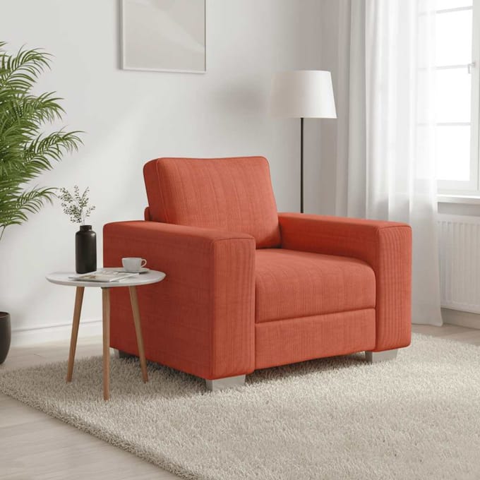 vidaXL - Sofastoel - Rood - Oranje - 100x77x82 - cm - Corduroy - Stof