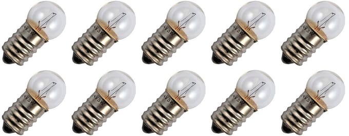 Signaallamp E14 6V 3W - 500 mAh - 10 stuks - G18 Gloeilamp Ø18mm - 35mm - 2500K - Dimbaar