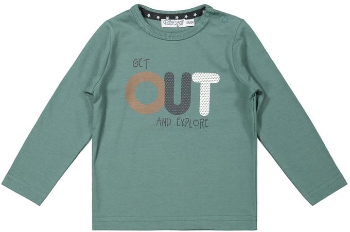 Dirkje Jongens Tshirt Get Out Sage