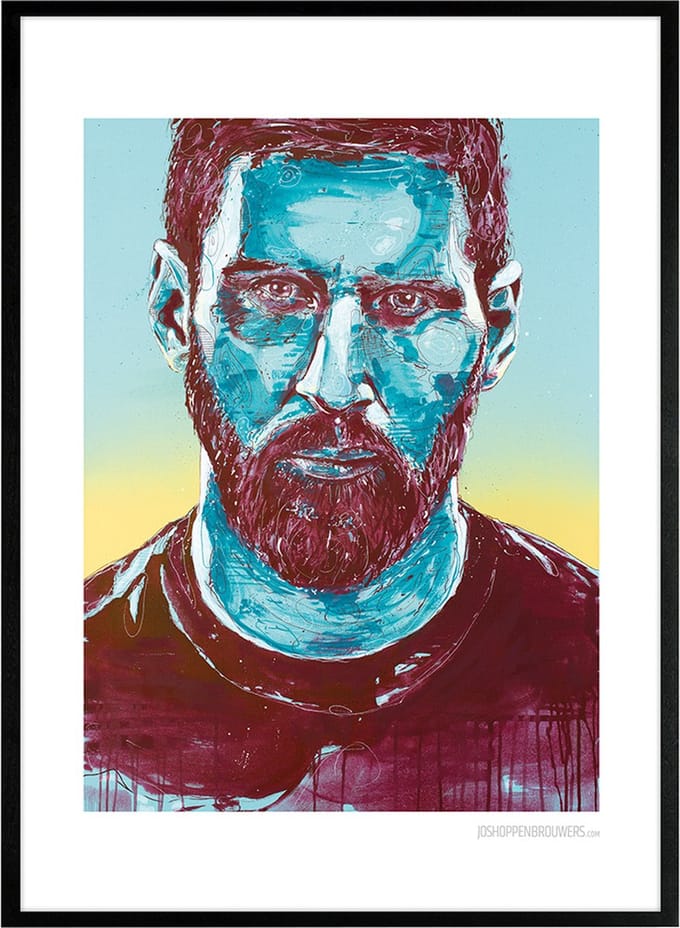 Lionel Messi print 51x71 cm *ingelijst & gesigneerd