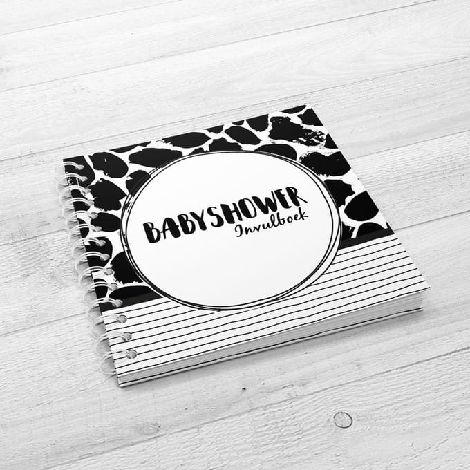 Invulboek SilliBeads - Het Babyshower Invulboek - Hardcover Wire-o (REEKS ZWART/WIT)