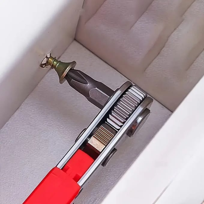 Mini haakse schroevendraaier - ratel - magnetische schroevendraaier