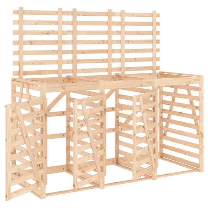 vidaXL - Containerberging - drievoudig - massief - grenenhout