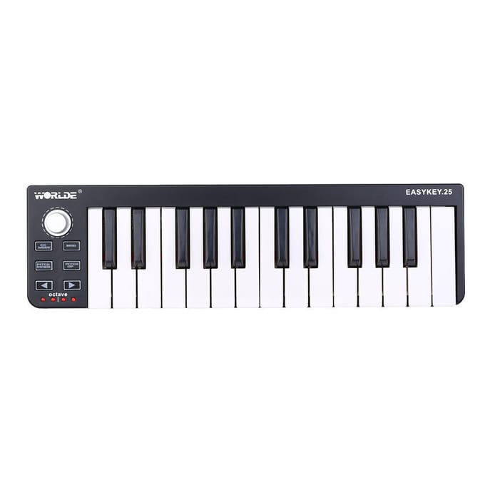 Worlde Easykey.25 draagbaar toetsenbord Mini 25-toetsen USB MIDI-controller gray