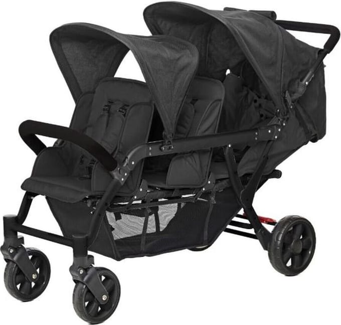 Familidoo Kinderwagen 3 Plaatsen Lidoo H3E + Ergondrive Full Black