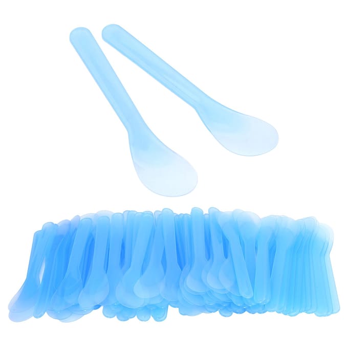 100 stuks Cosmetische Spatel Plastic Wegwerp Ontharingscrème Tattoo Herstelcrème Spatel Blauw white