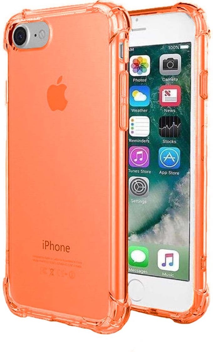 Smartphonica iPhone 6/6s Plus transparant siliconen hoesje - Oranje geschikt voor iPhone 6/6s Plus