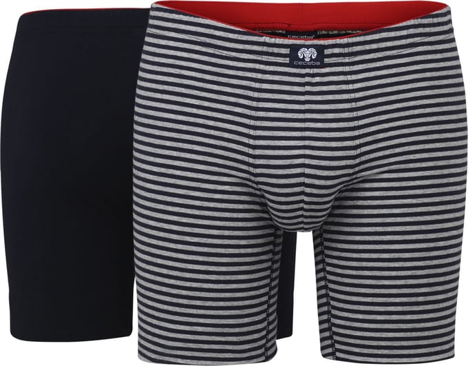 Ceceba heren boxer extra lang (2-pack) - donkerblauw gestreept