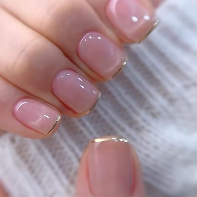 Dailygoods - 24 Plaknagels Vierkant Kort, Nude Roze, Kunstnagels voor DIY Manicure