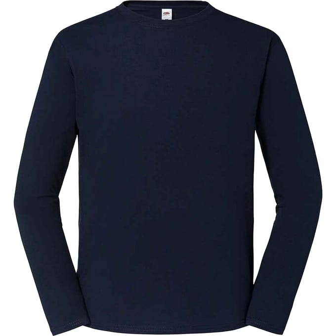 Fruit of the Loom Heren Iconic T-shirt met lange mouwen (Deep Navy)