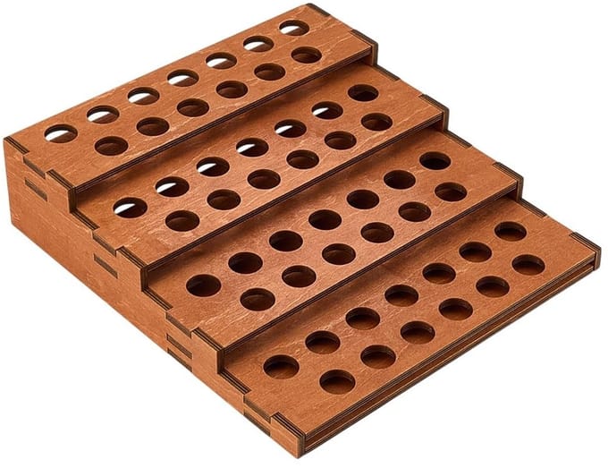 Houten Cosmetica Koffer - Dailygoods- Lippenstifthouder 4-laags