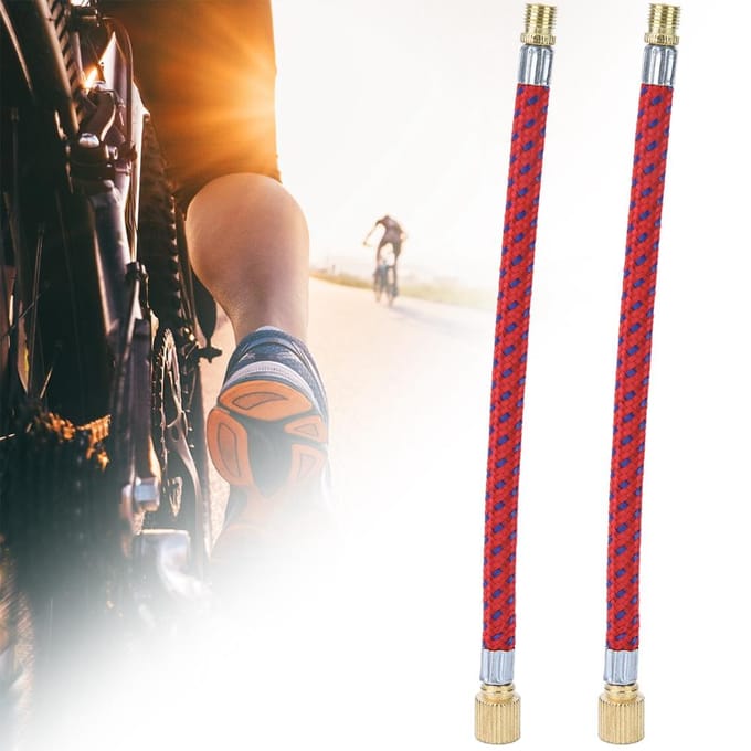 2 stuks Buitenfiets Pomp Fietsen Fiets Opblaaspomp Verlengbuis(koper) red