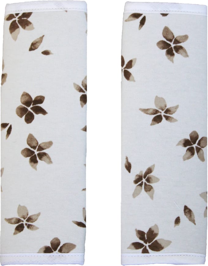 Gordelbeschermer Kind - Set 2 stuks - Bloemen Bruin