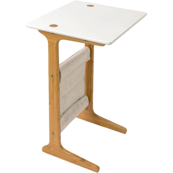 Furniteam Bijzettafel - 100% Bamboe frame - Met afneembare opbergtas - Hoogte 61cm
