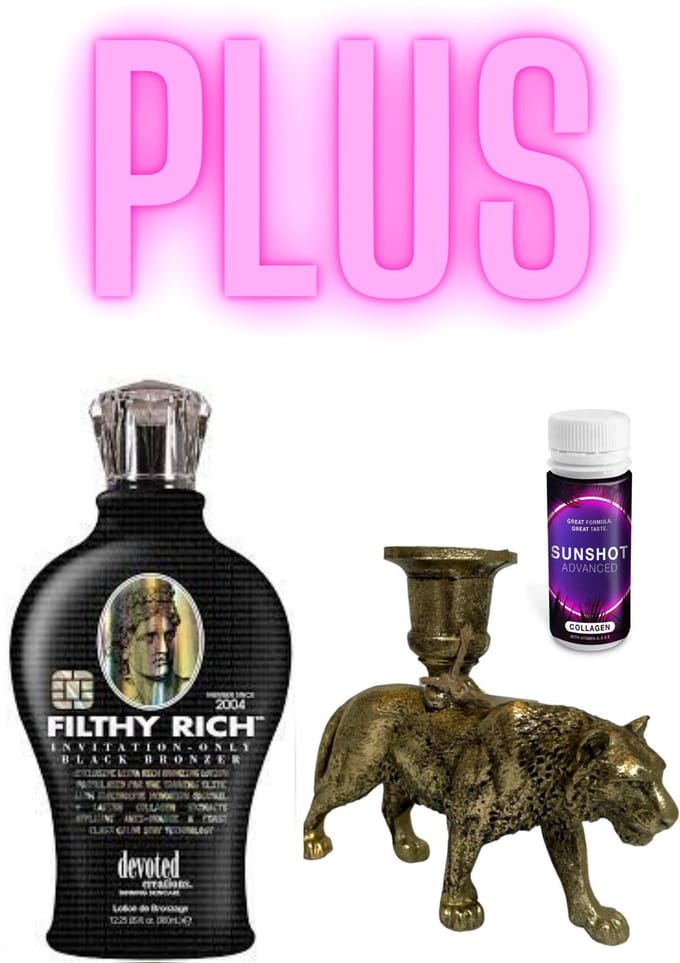 Devoted Creations Filthy Rich 360 ml PLUS Tijger Kandelaar Bronze PLUS Collagen Sunshot