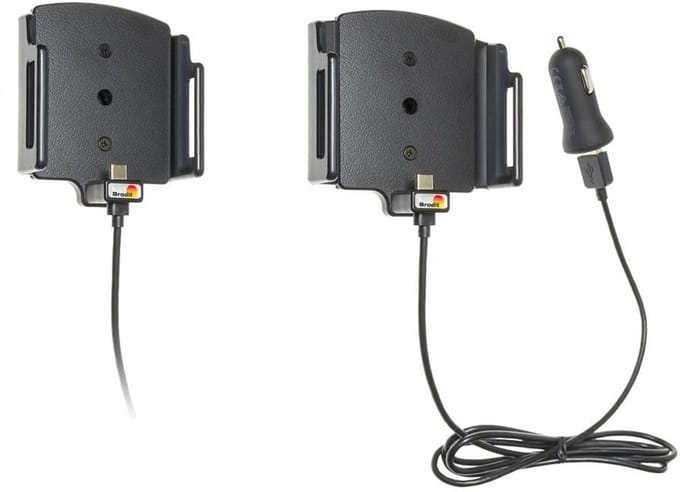 Brodit Universal PDA Halter aktiv mit USB Typ C (B: 75-89 mm, T: 9-13 mm)