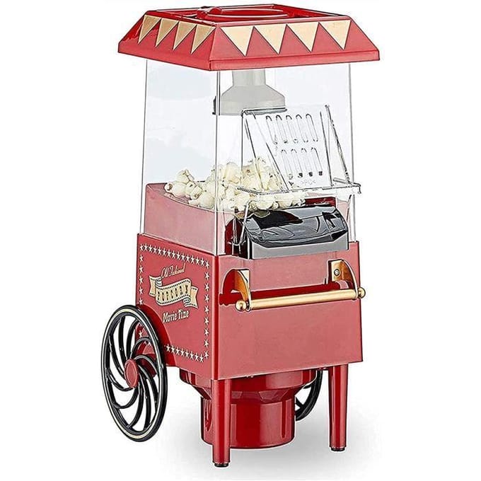 LITINGT Machine PopCorn rtro Machine PopCorn de Carnaval 1200W Makkelijk Popcorn Maken Gezonder in Minder dan 3 Minuten Mac[445]