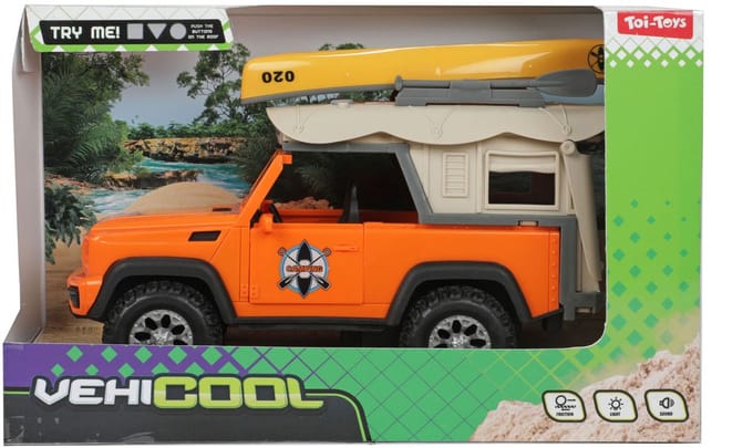 Animal World Jeep en Kano met Licht en Geluid