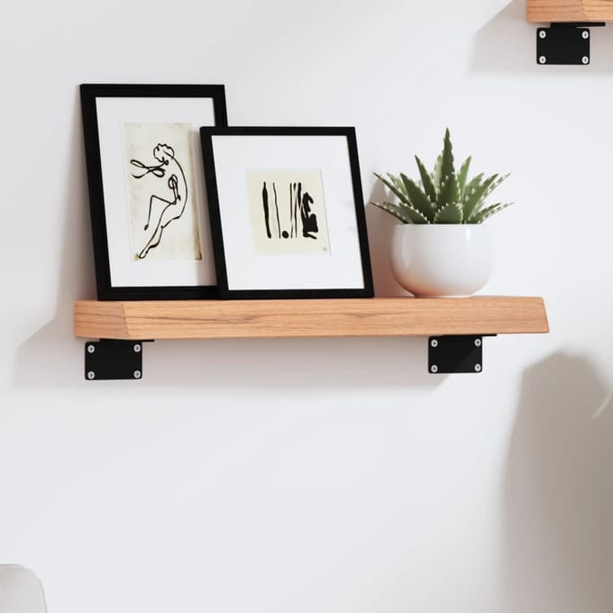 vidaXL - Wandschap - 40x10x4 - cm - behandeld - massief - eikenhout - lichtbruin