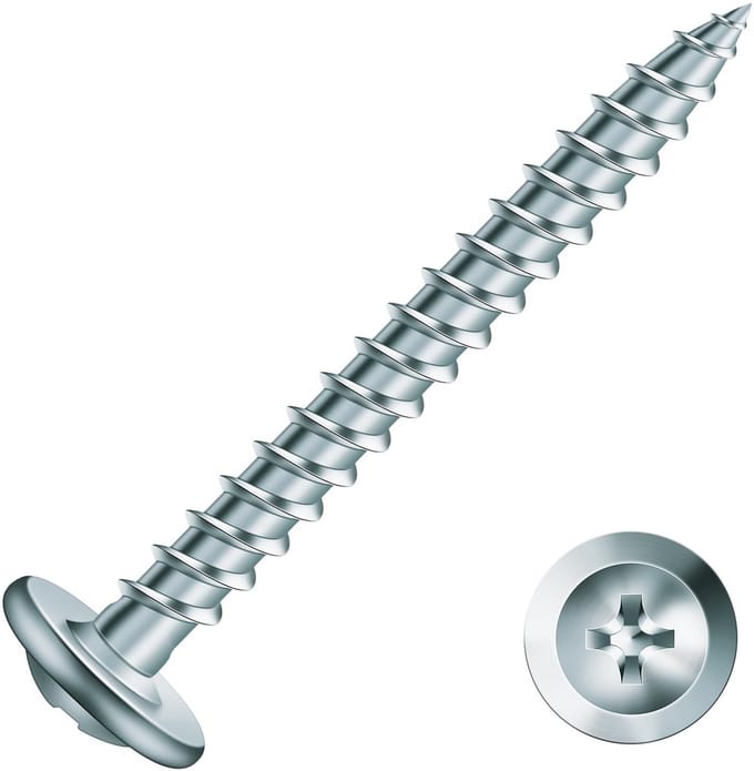 Houtschroeven 500 stuks met lenskopschroefdraad - 3,8 cm