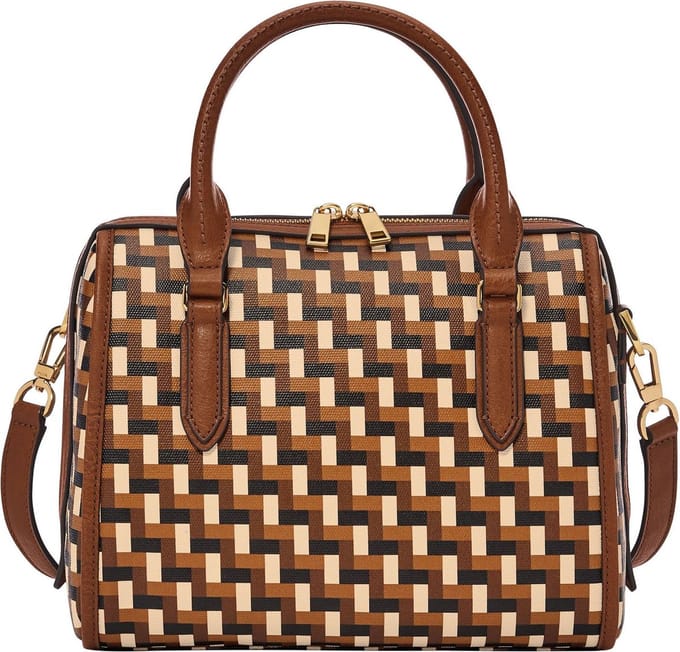 FOSSIL Schoudertas Handtas Williamson Satchel Multi Brown Veelkleurig