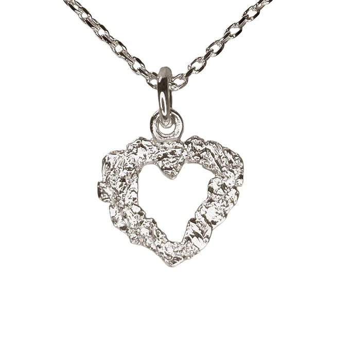 AuBor ®. Hanger. Zilver. Hartvormig kruiend ijs. Klein