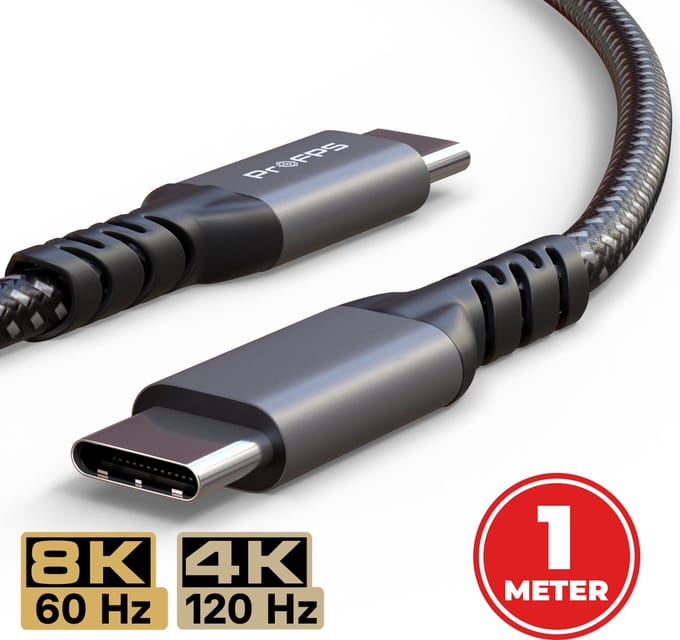 ProFPS USB-C naar USB-C Kabel - 1 Meter - USB4 - 240W - 40Gbps