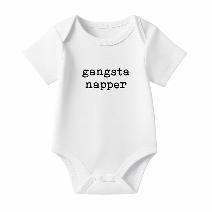 Romper Gangsta napper - wit - korte mouw