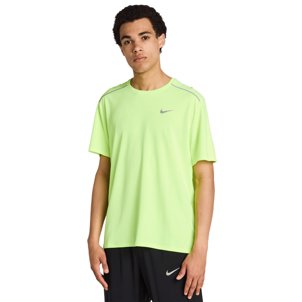 Nike Miler T-shirts Heren - Geel - Maat L - Poly Jersey