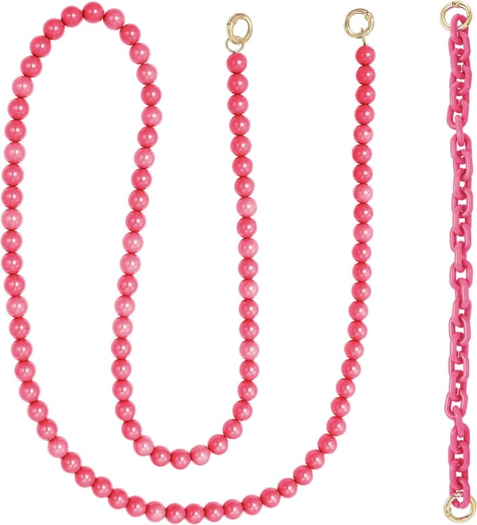 Yehwang telefoon snoer - Ketting - Roze - Kralen koort