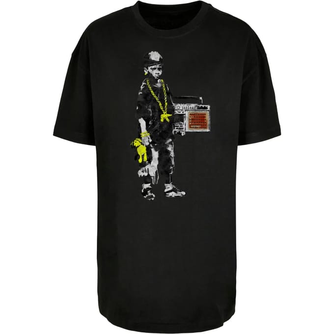 Dames-T-shirt oversized boyfriend Merchcode Brandalised - Boy With Teddy