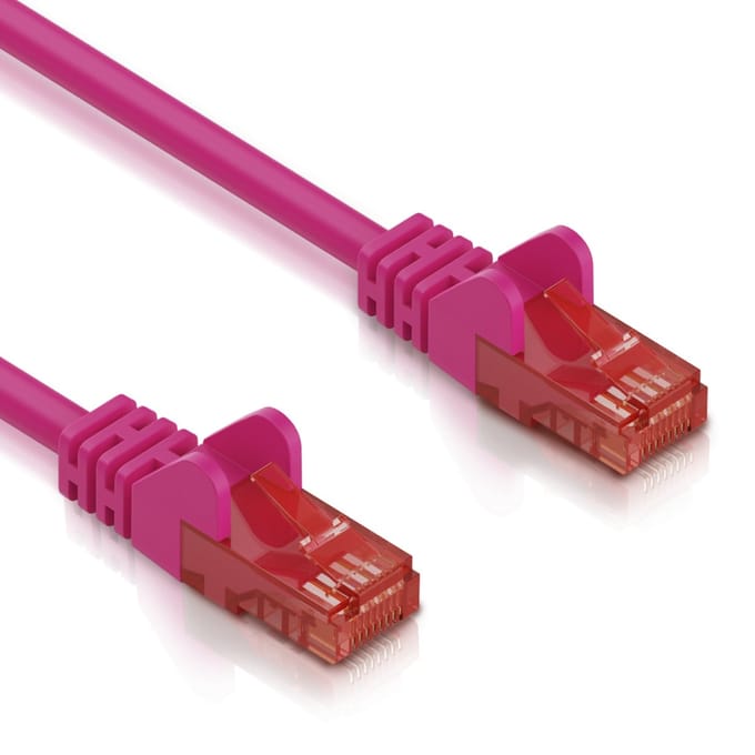 Cat 6 - U/UTP - Netwerkkabel - Patchkabel - Internetkabel - 10 Gbps - 2 meter - Roze - Allteq