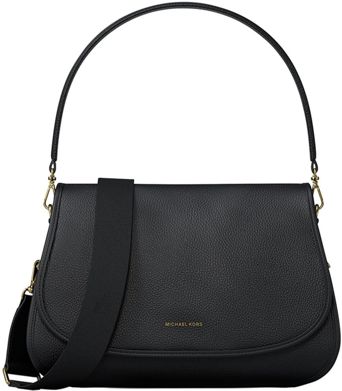 Michael Kors Holmes Medium Schoudertas Dames - Leer - Zwart