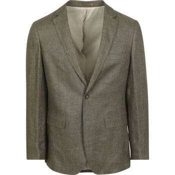 Suitable Blazer Linnen Panama Olijfgroen - Maat 48 - Heren blazer