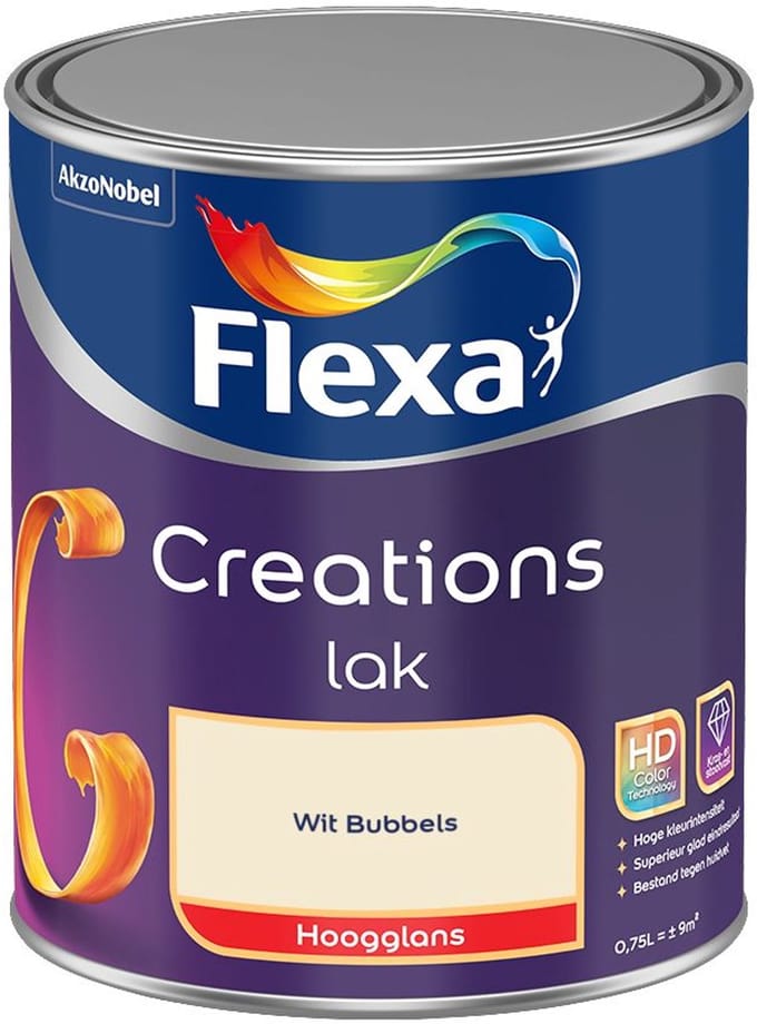 Flexa - Creations Lak Hoogglans - Wit Bubbels - Mengverf - 750 Ml