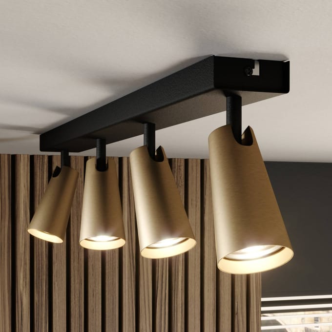 Lucande - buitenspot - 4lichts - Metaal - H: 16 cm - GU10 - messing, goud, zwart