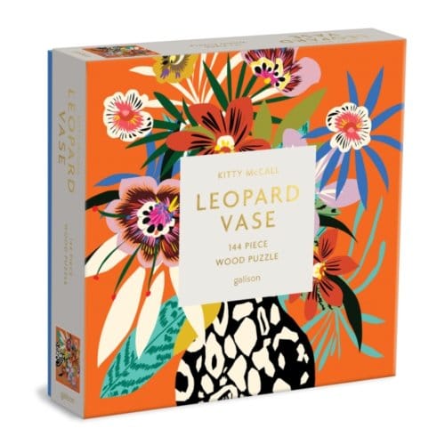 Kitty Mccall Leopard Vase 144 Piece Wood Puzzle - Galison