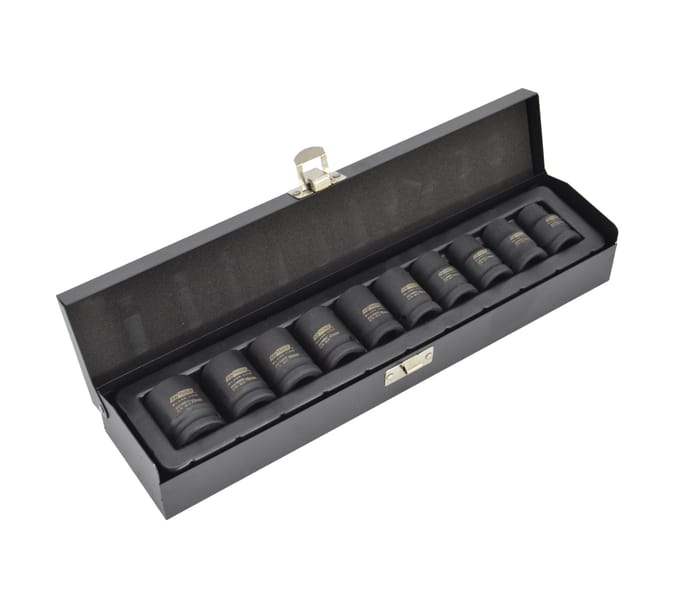 AWTools - Set van Slagmoersleutels 1/2" - 10 Delig - Chroom-Molybdeen - Ergonomische Koffer