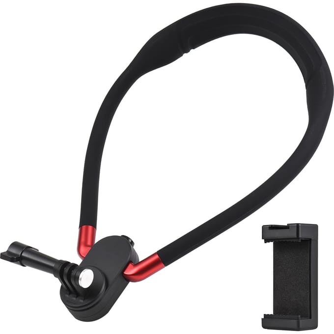 Sportcamera-nekhouder Mount Smartphone-nekhouder Borsthouder met actiecamera-adapter zwart