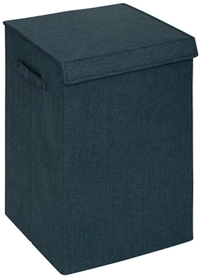 5Five Eureka sorteer wasmand - 74 liter - smaragd groen - 37 x 37 x 60 cm - MDF/Polyester stof - met afsluitklep