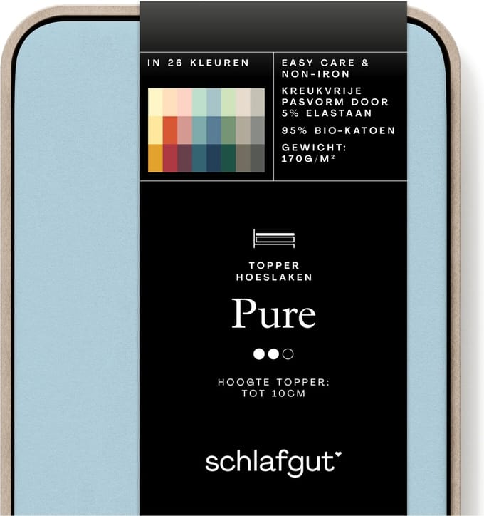 Schlafgut Jersey Pure topper hoeslaken - Lits-jumeaux - Blue Light